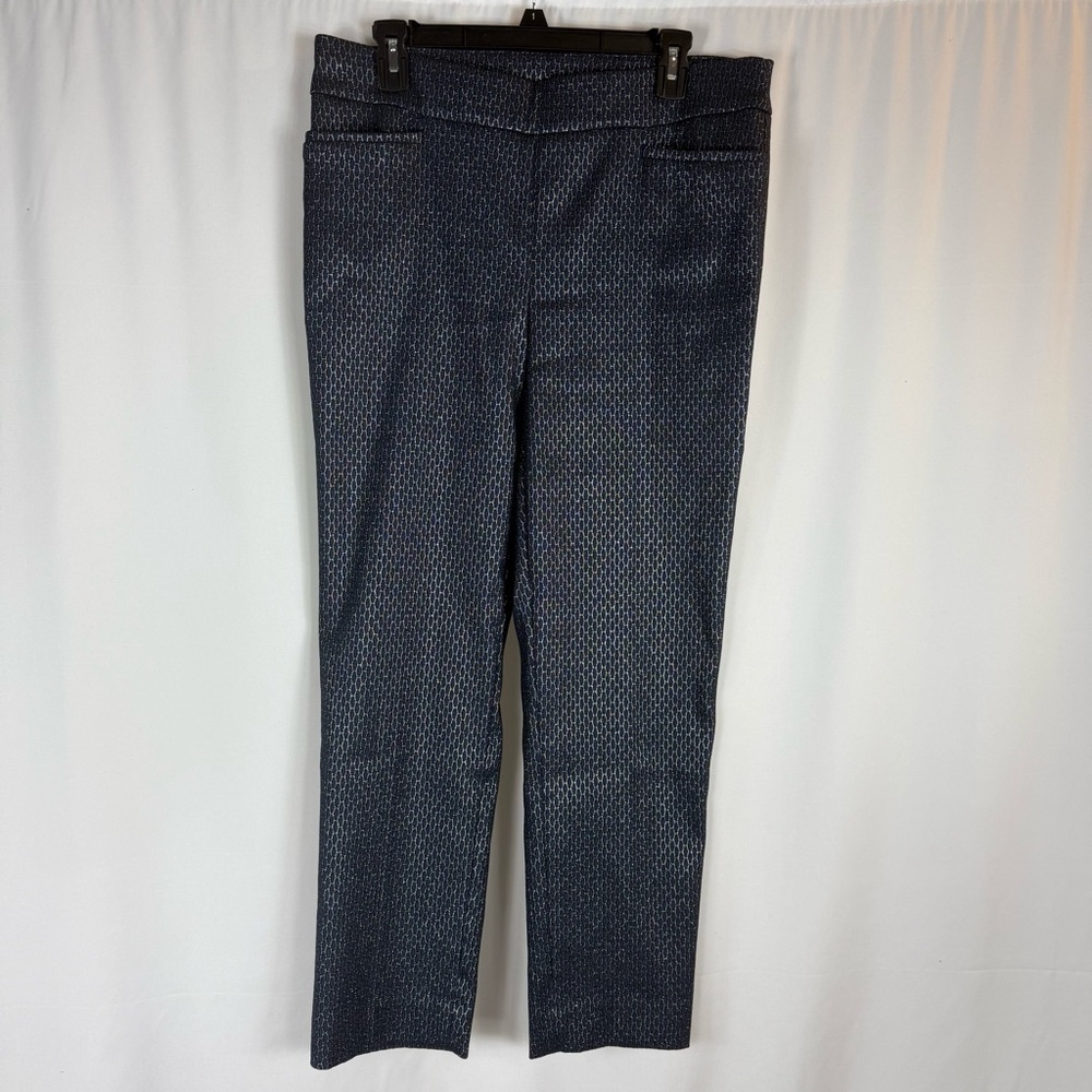 Chico's Slimming 360 Brigitte Deco Oval Ankle Pants Women Size 2 R Large/12